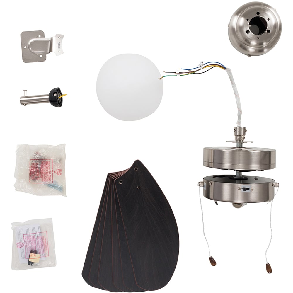 ValueLights Typhoon Brushed Chrome Ceiling Fan with LED Image 6