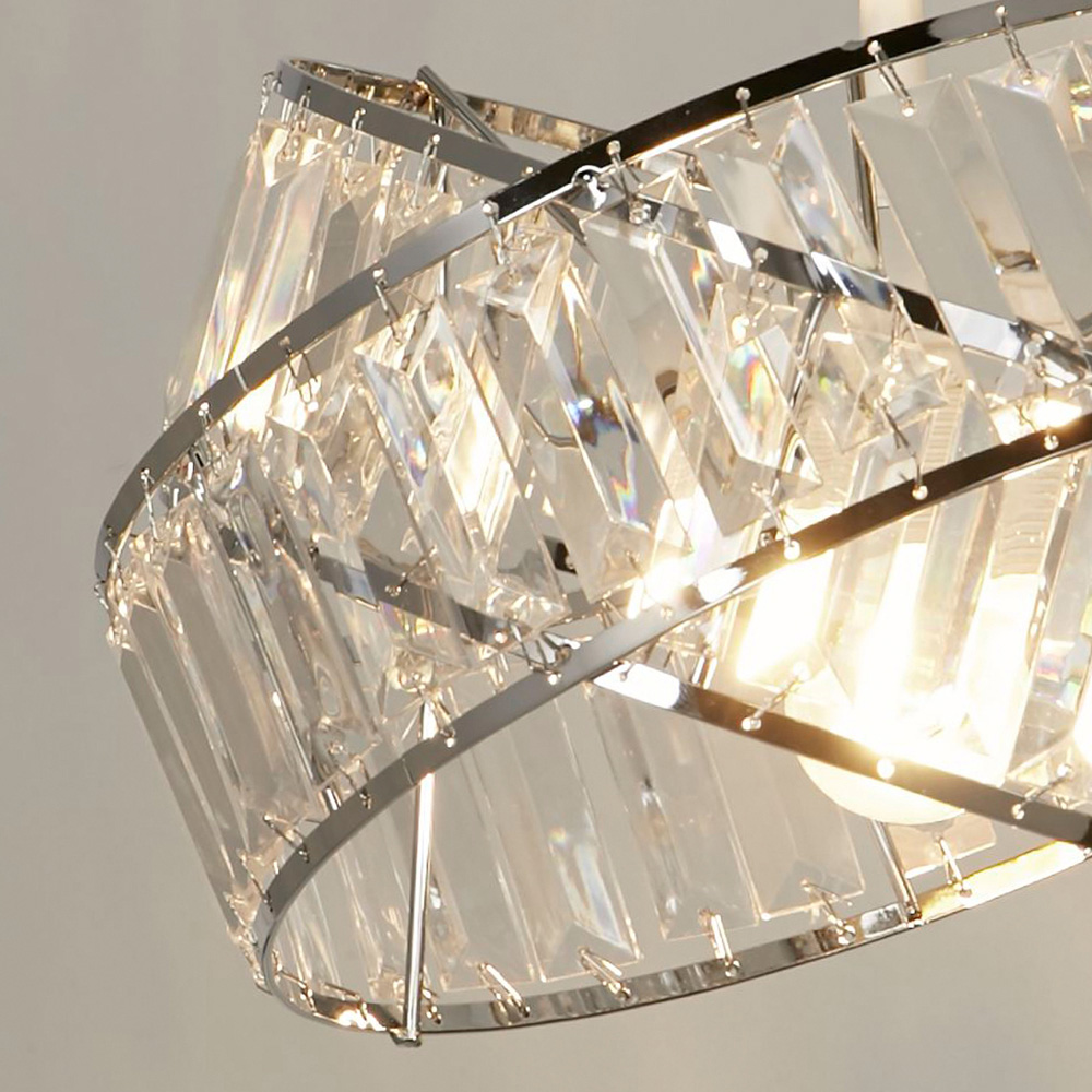 Lighting Collection Jarell Chrome and Clear Acrylic Ceiling Lamp Shade 30cm Image 4