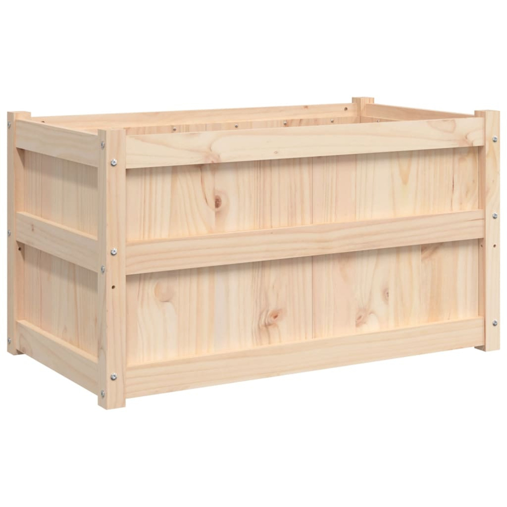 vidaXL Natural Pine Wood Garden Planter 50 x 50 x 90cm Image 1
