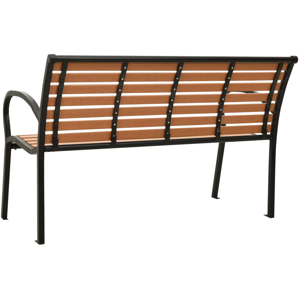 vidaXL 2 Seater Black Steel Frame and Brown WPC Slats Garden Bench Image 4