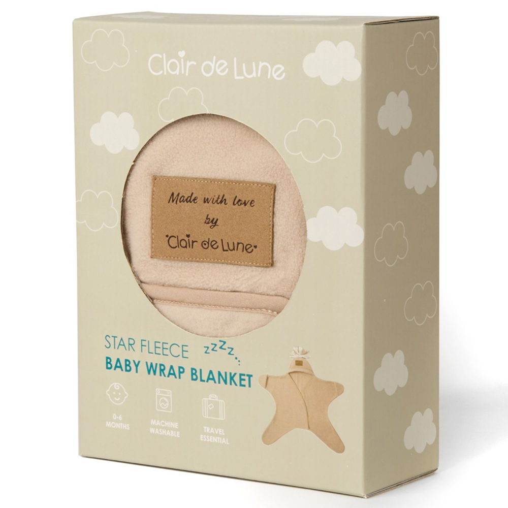 Clair de Lune Baby Oatmeal Star Fleece Wrap Blanket Image 4