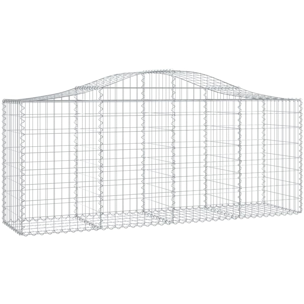 vidaXL Silver Galvanised Iron Arched Gabion Basket 200 x 50 x 80/100cm 13 Pack Image 1