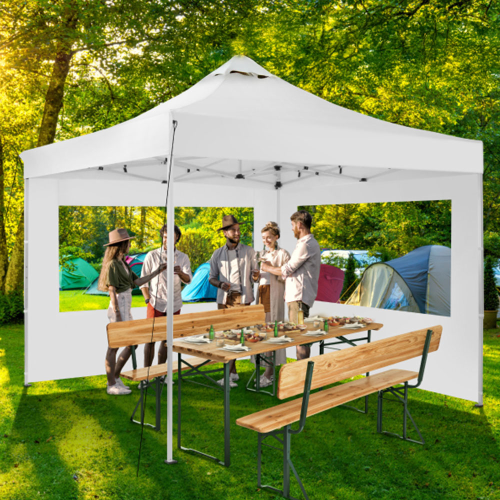 tectake Olivia 3 x 3m White Aluminium Frame Gazebo Image 1
