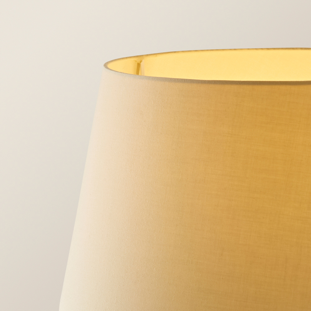 ValueLights Charlie Beige Tapered Shade White Floor Lamp and Bulb Image 3