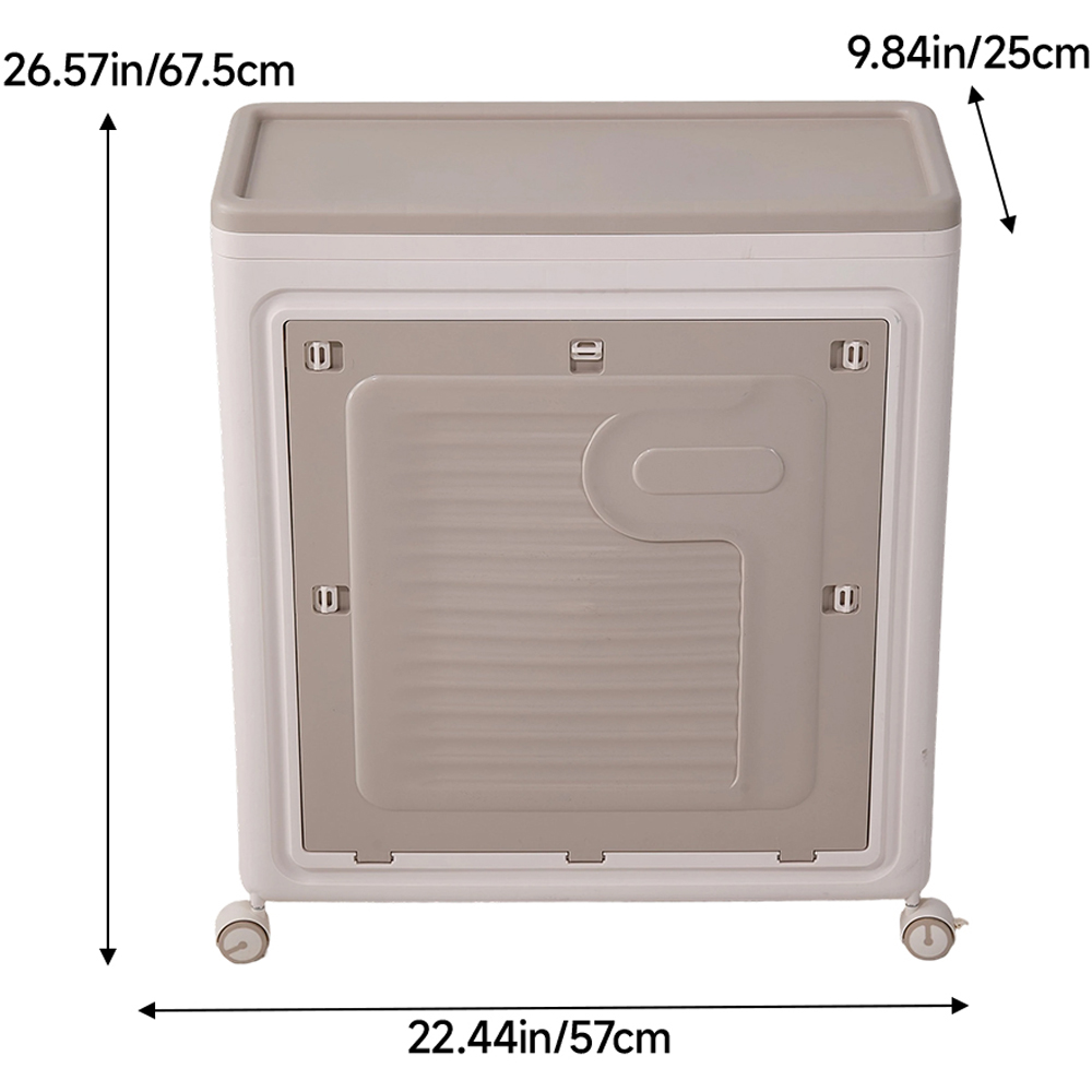 Living and Home 70L Cream Foldable Storage Box with Wheels and Lid Image 8