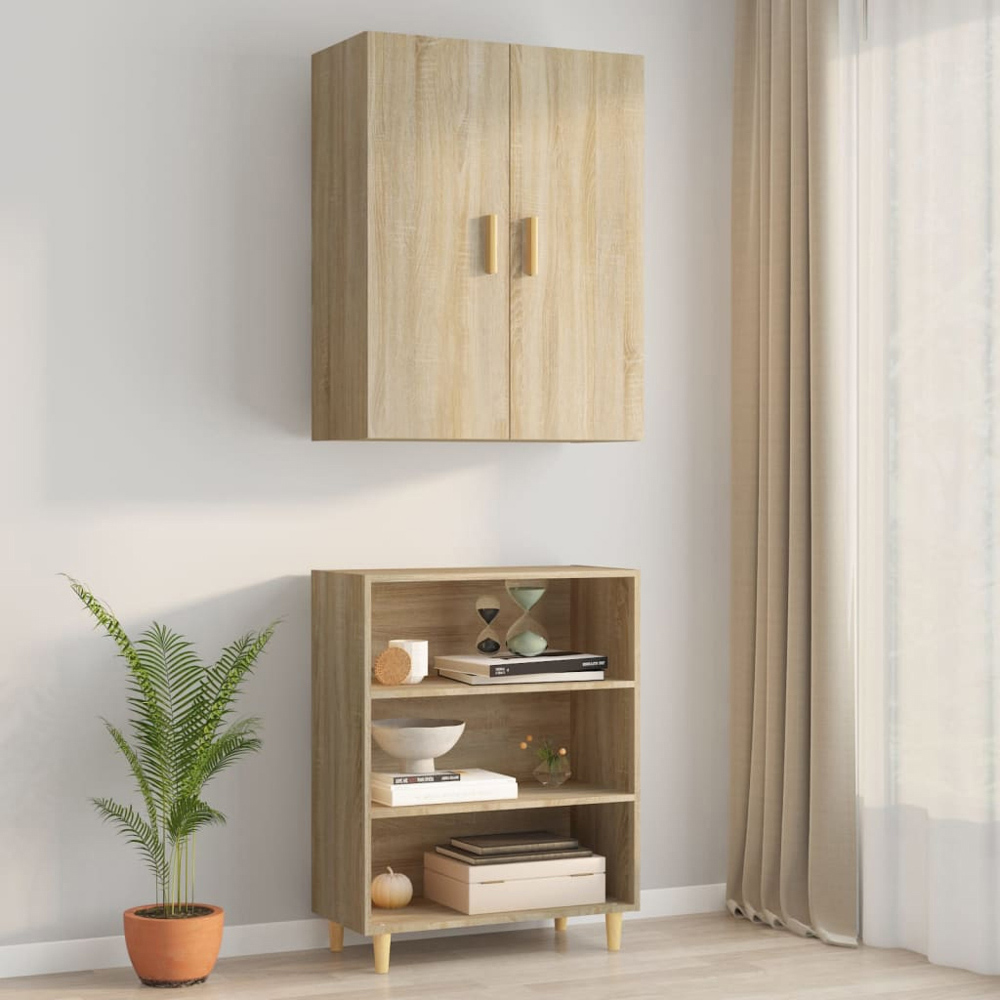 vidaXL 2 Door Sonoma Oak Hanging Wall Cabinet Image 8