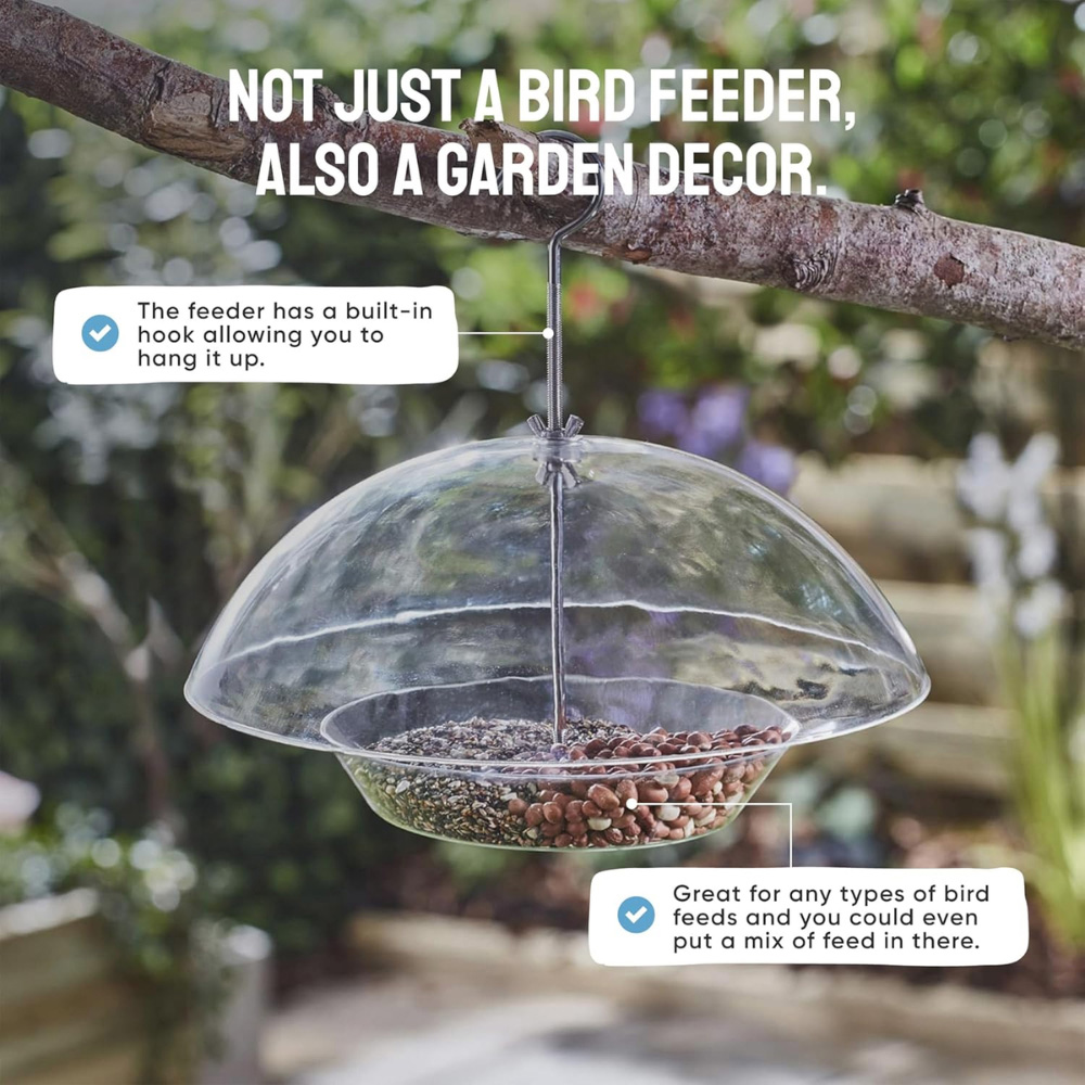 Happy Beaks Squirrel-Proof Design Domed Hanging Bird Feeder Image 6