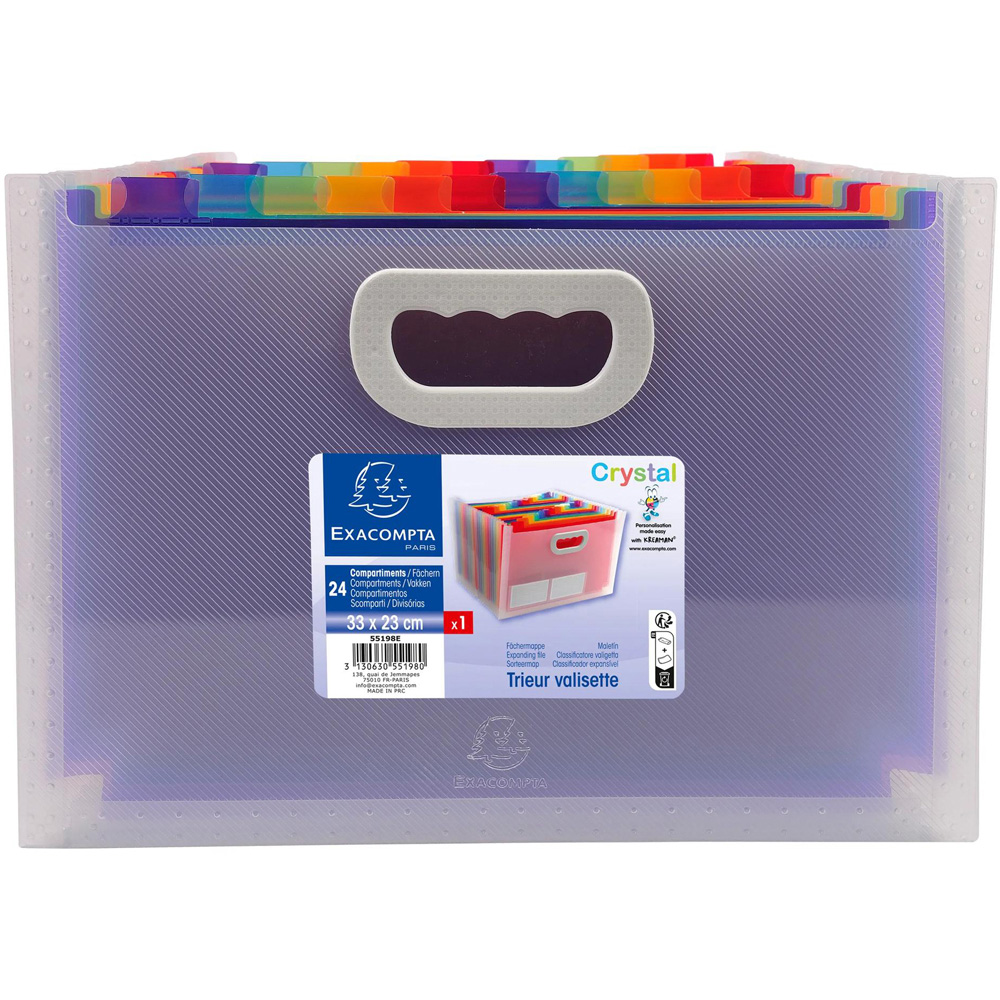Exacompta Crystal 24P Expanding File with Handle 4 Pack Image 5