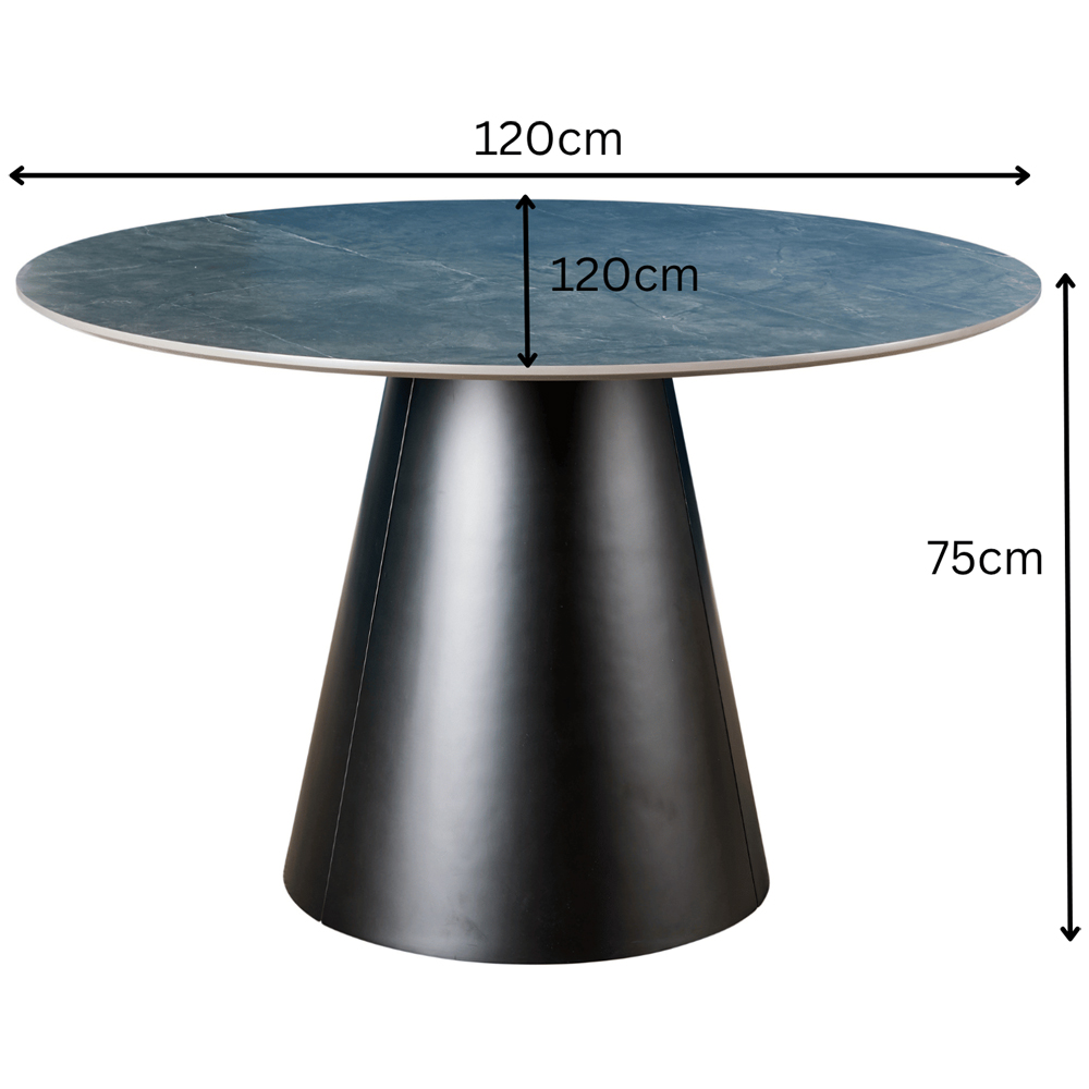 Home Source Grayson and Anastasia 4 Seater Black and Grey Round Dining Set Image 8