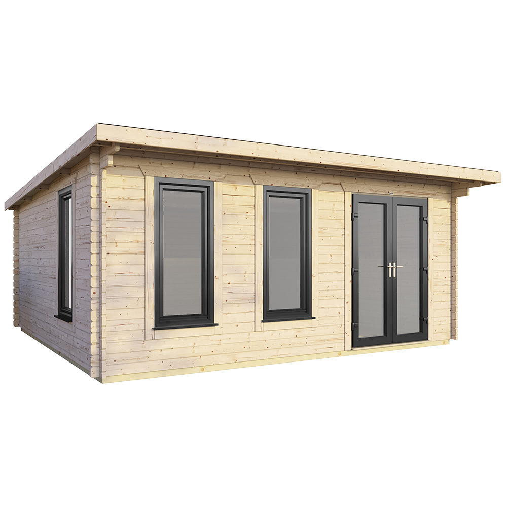 Power Sheds 18 x 14ft Right Double Door Pent Log Cabin Image 1