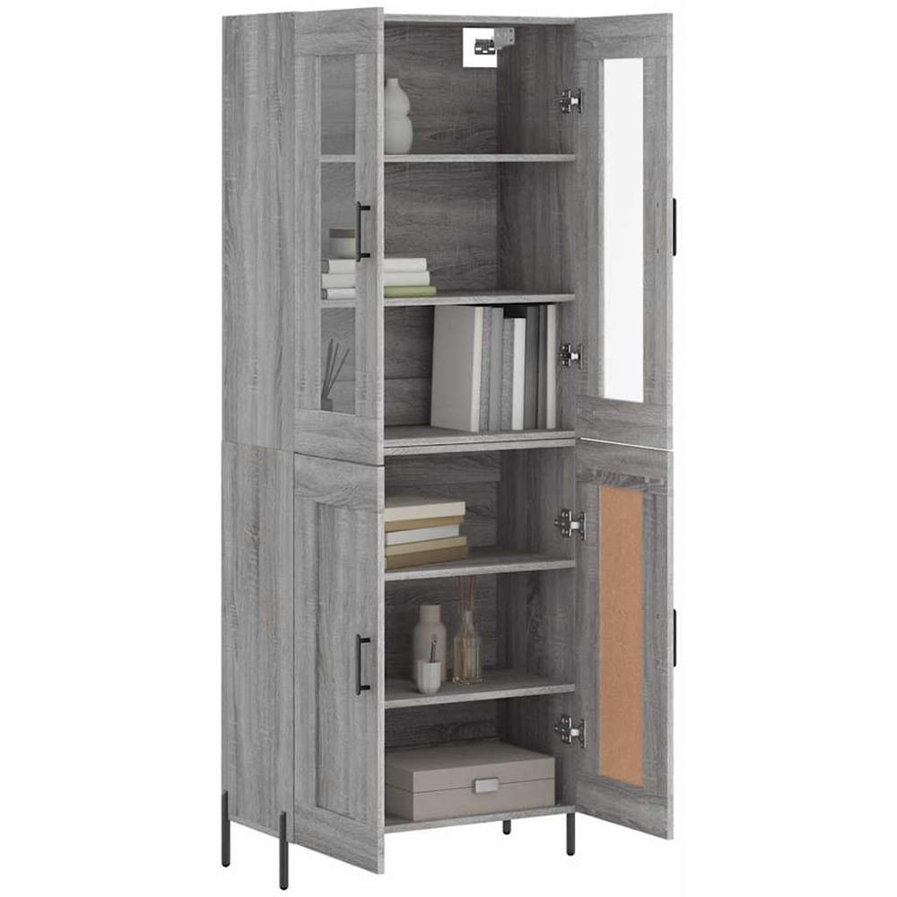 vidaXL 4 Door Grey Sonoma Highboard Image 3