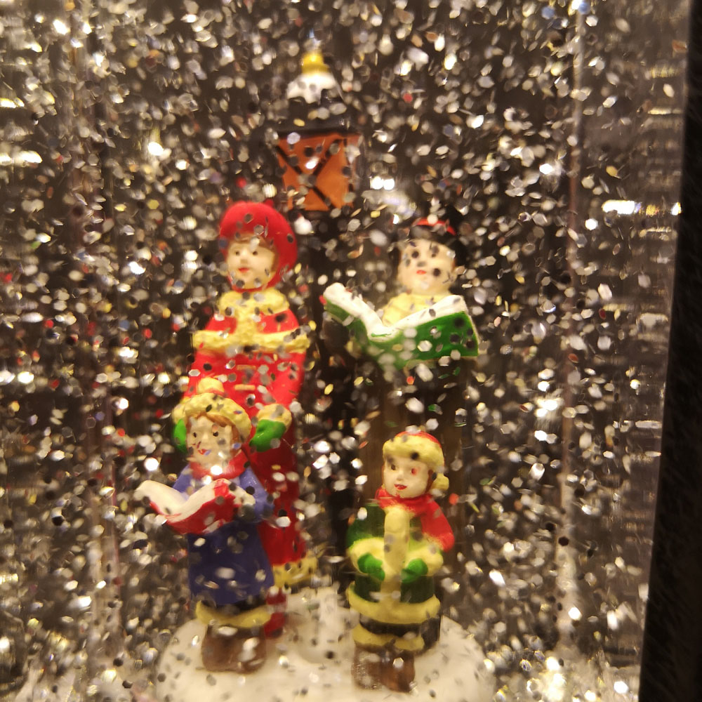 Samuel Alexander Warm White LED Choir Glitter Water Spinner Lantern 27cm Image 3