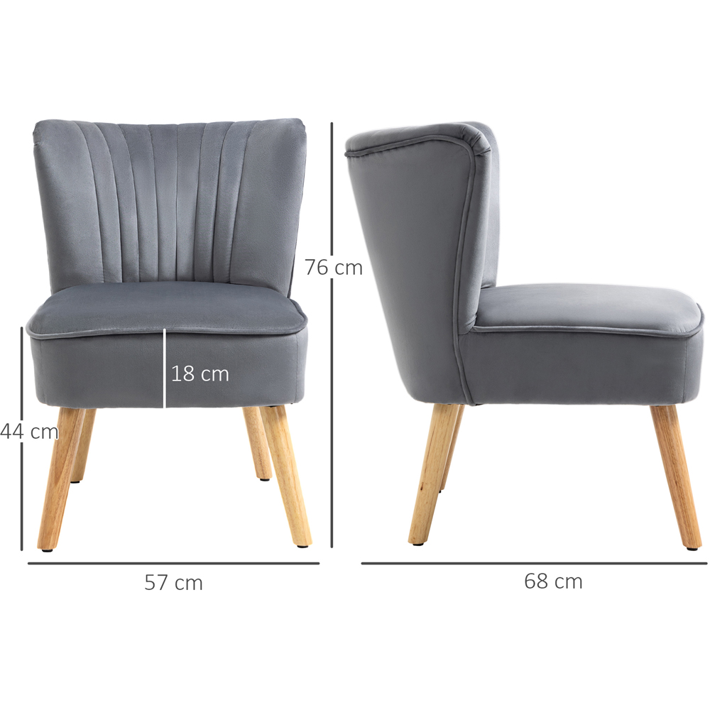 Portland Grey Velvet Accent Chair Image 7