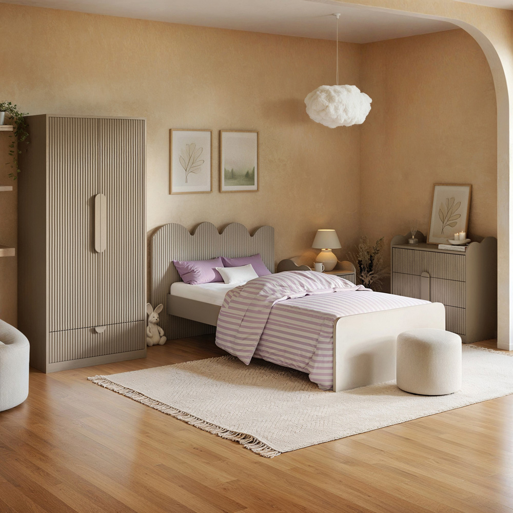 Flair Calista Single Dark Beige Ribbed Bed Image 5