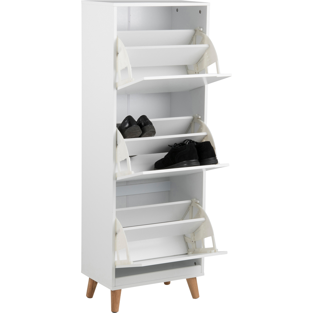 Florence Mitra 3 Flip Down Door White Shoe Cabinet Image 6