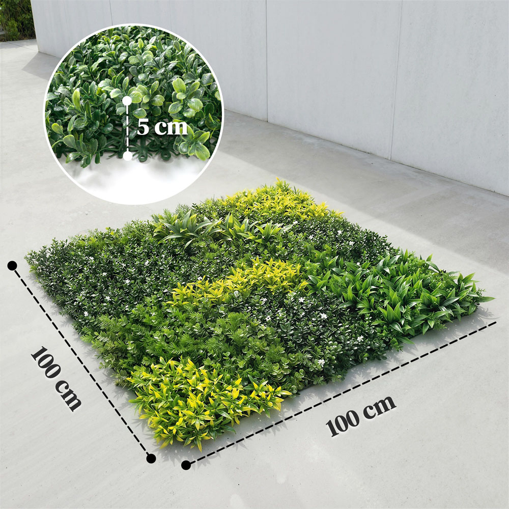 Outsunny Green Mixed Artificial Grass Backdrop Wall Panel 100 x 100cm Image 8