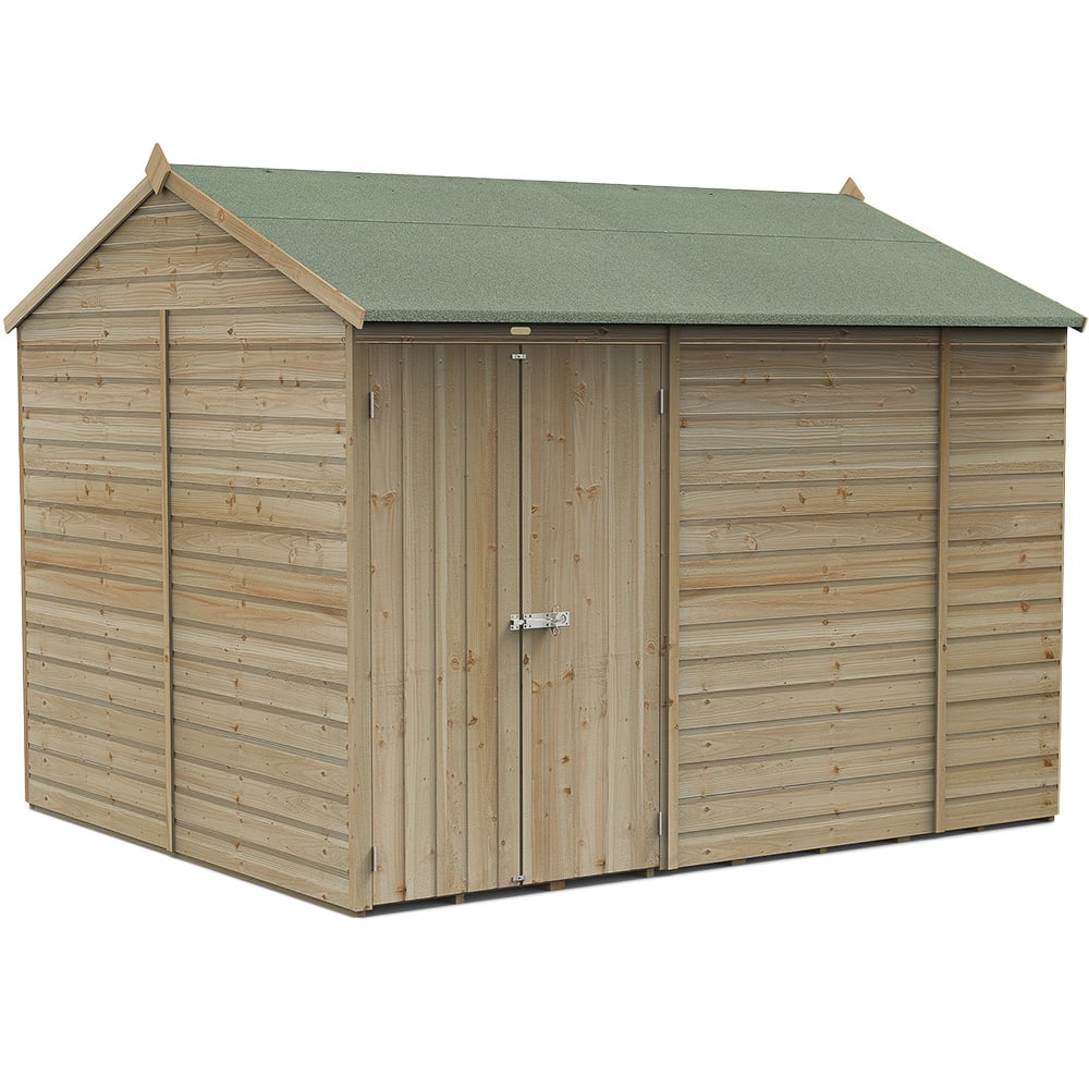 Forest Garden Beckwood 10 x 8ft Double Door Shiplap Reverse Apex Shed Image 1