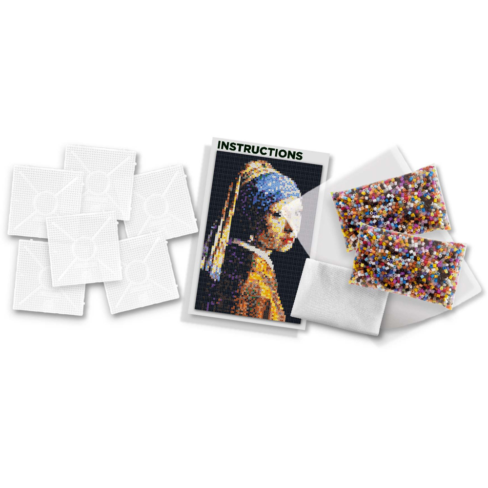SES Creative Beedz Art Johannes Vermeer’s Girl with a Pearl Earring Iron On Beads Kit 7000 Piece Image 2
