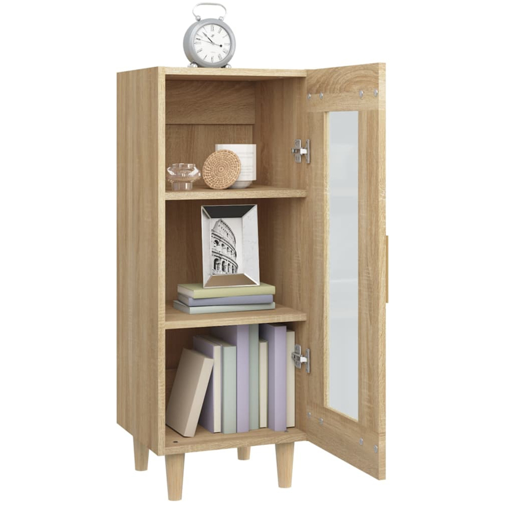 vidaXL Single Glass Door Sonoma Oak Sideboard Image 5