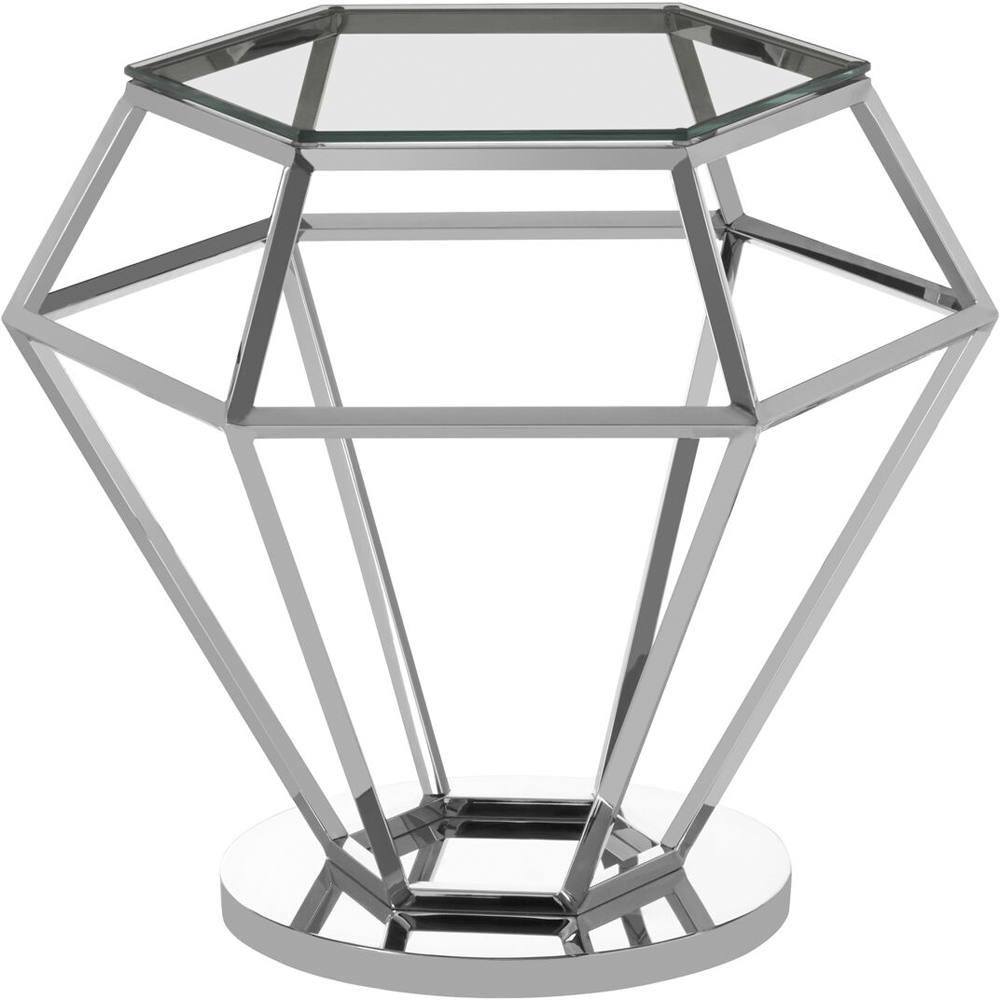 Premier Housewares Allure Silver Diamond End Table Image 2