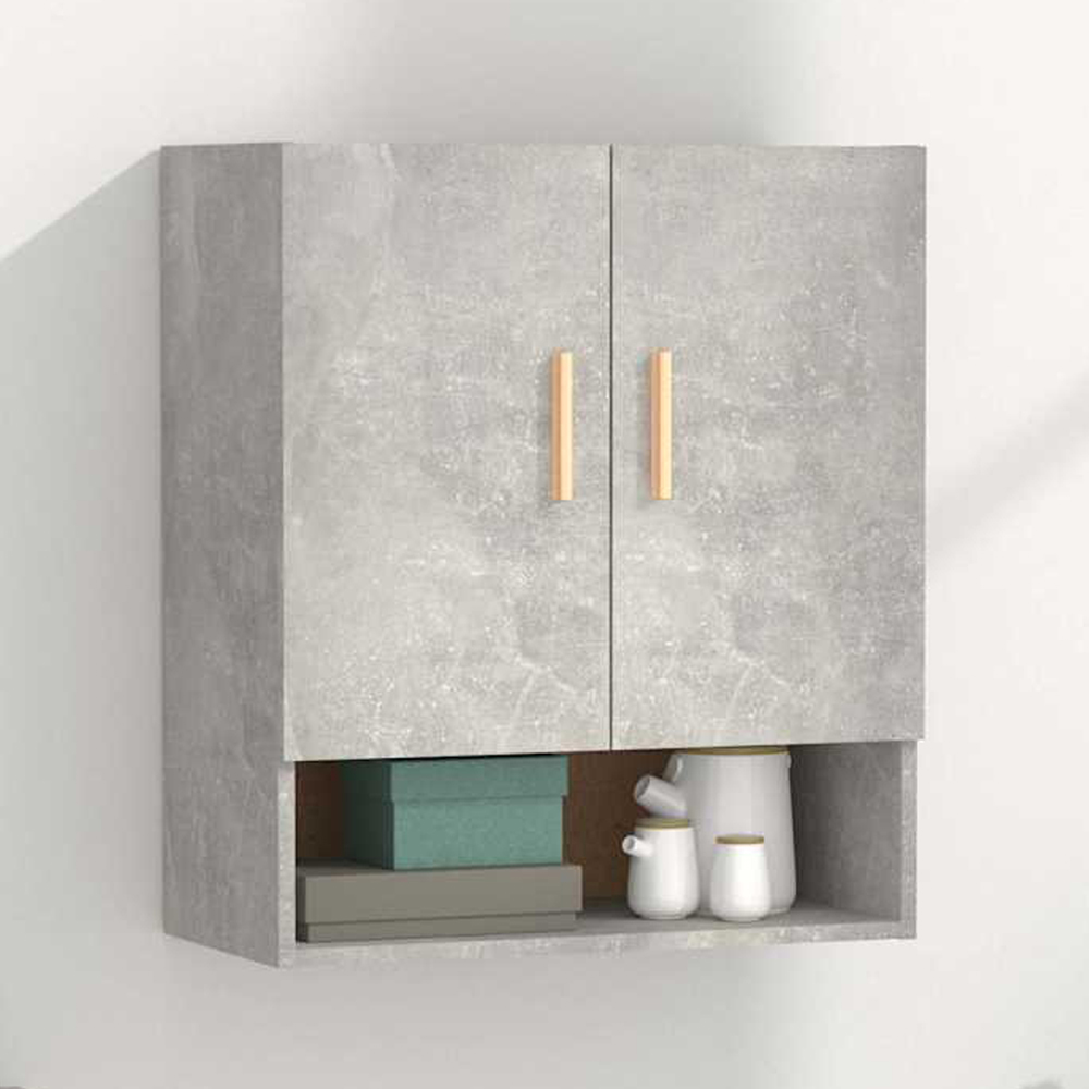 vidaXL 2 Door Single Shelf Concrete Grey Wall cabinet Image 1
