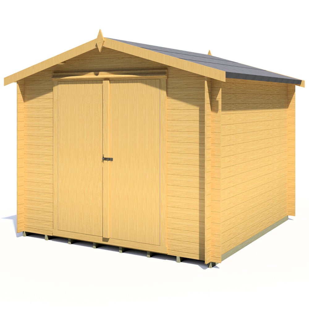 Shire Bradley 9 x 9ft Double Door Pressure Treated Wooden Log Cabin Image 5