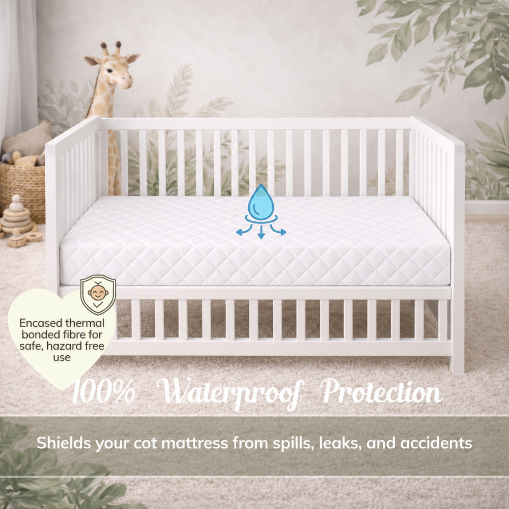 Opulent Home Waterproof Anti-Allergy Baby Cot Bed Mattress 120 x 60 x 15cm Image 3