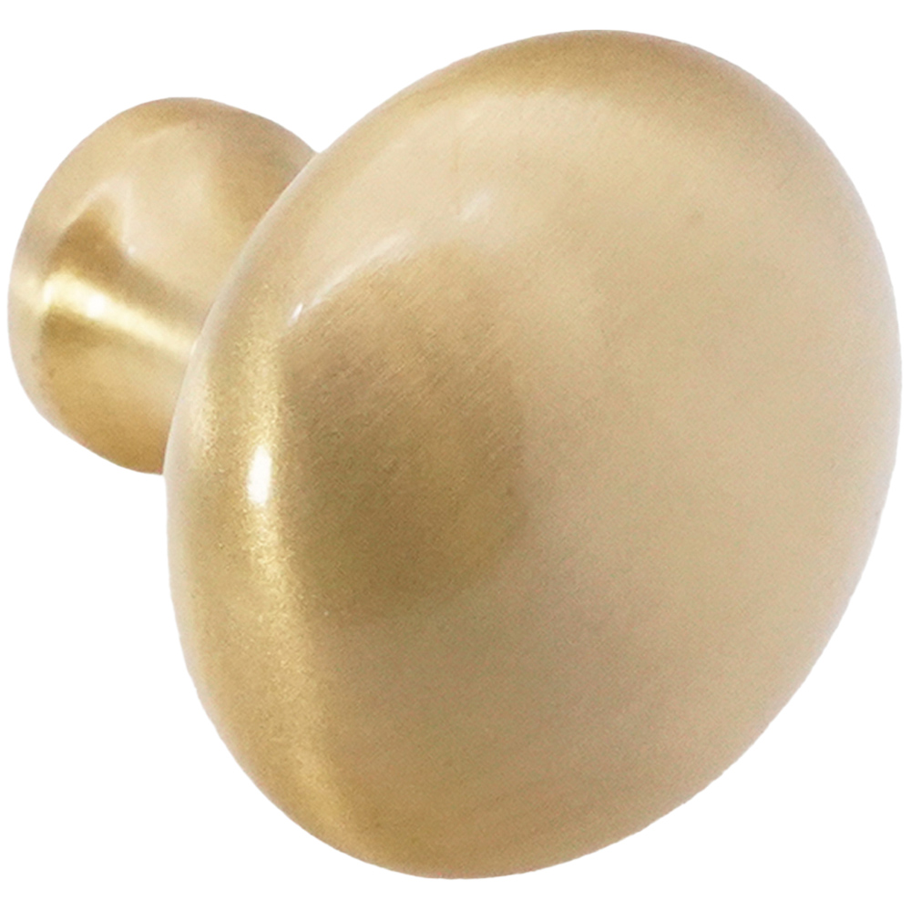 Spira Brass Mushroom Satin Brass Medium 32mm Cupboard Knob Image 1