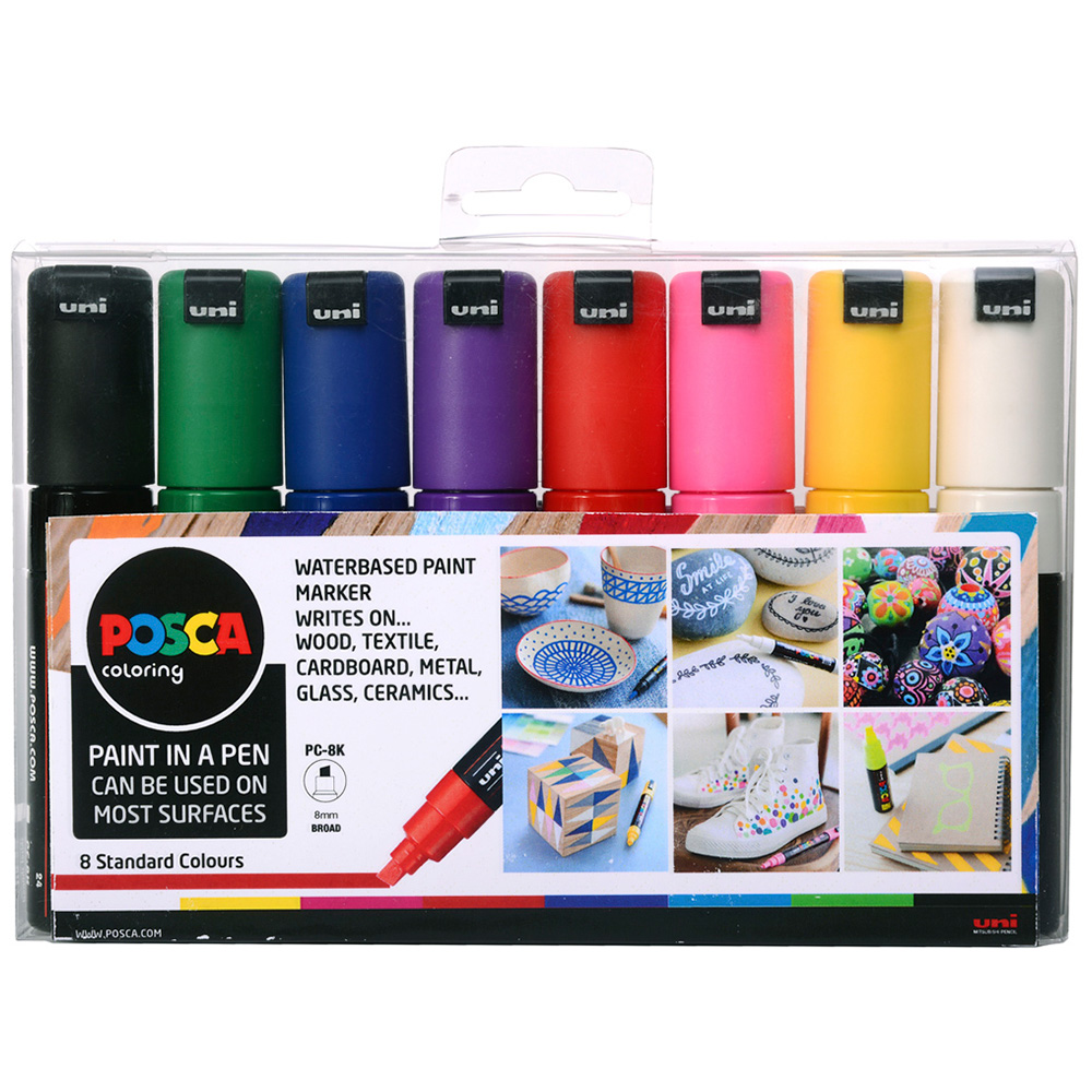 Uni-ball Posca Standard Colour Paint Marker Broad 8 Pack Image