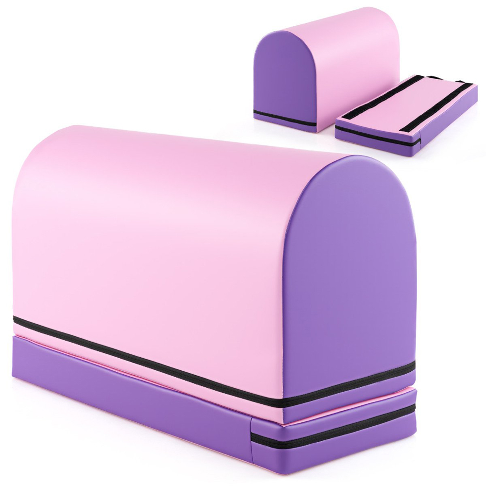Costway Pink and Purple Detachable Mailbox Tumbling Mat Image 4