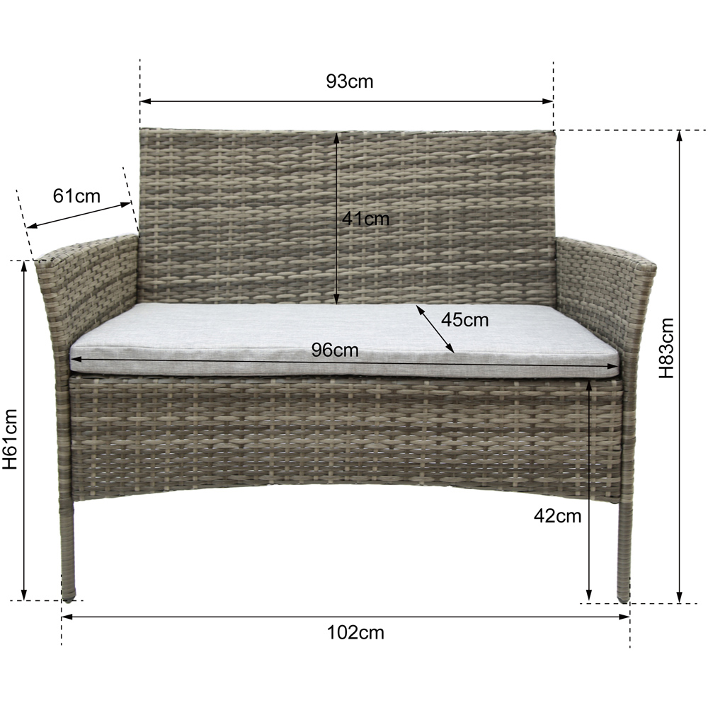 Vienna Deluxe 4 Seater Rattan Sofa Coffee Set  for Garden Patio Image 6