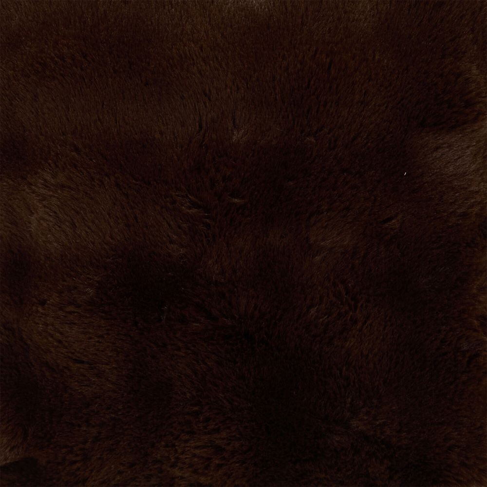 Meribel Plush Faux Fur Cushion Chocolate Image 5