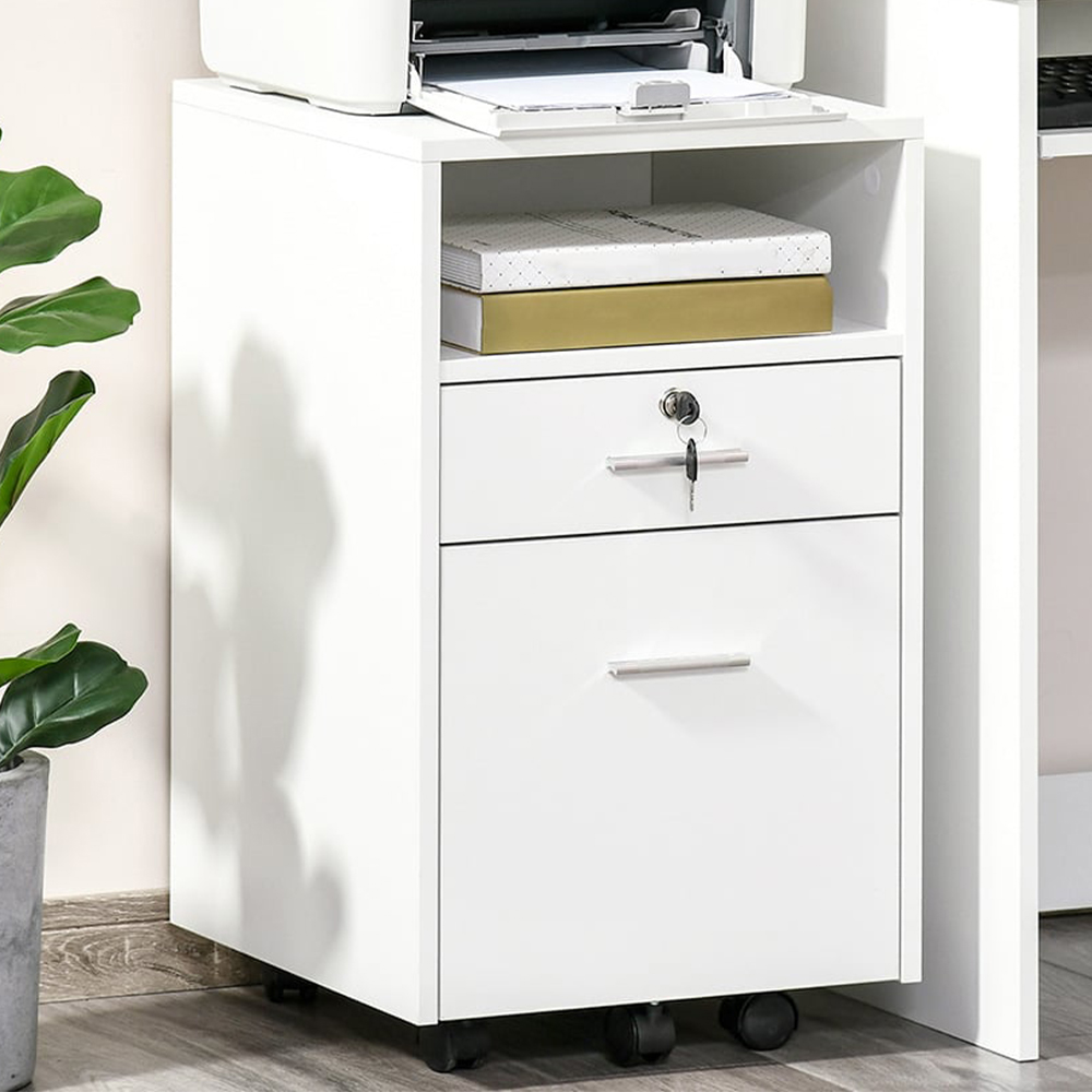 Portland Vinsetto White Mobile Home Filing Cabinet Image 1