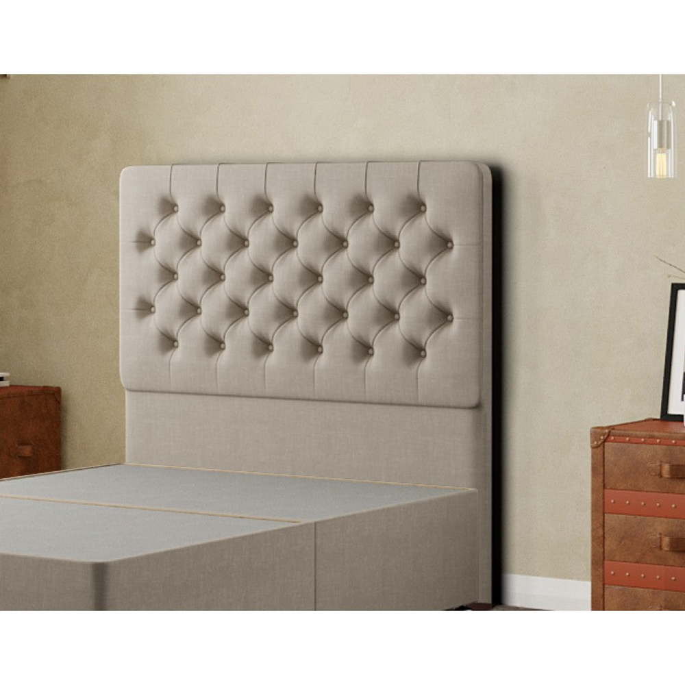 Eleganza Mary Chesterfield Double Cream Malham Weave Floor Standing Headboard Image 3