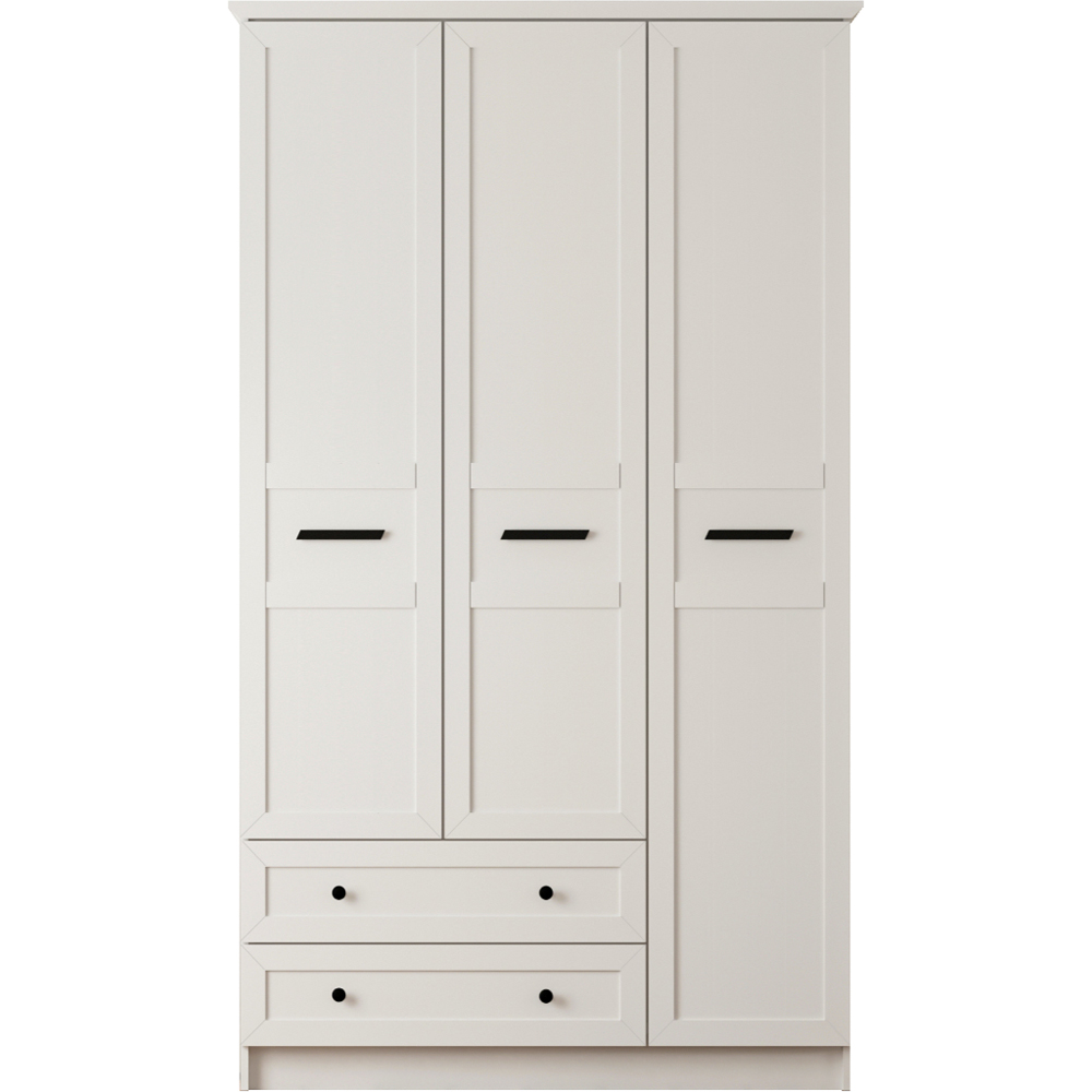 Evu DAISY XL 3 Door 2 Drawer White Wardrobe Image 3