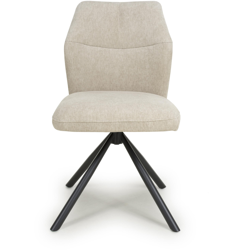 wilko Marlow Mink Ribbed Swivel Dining Chair Image 5