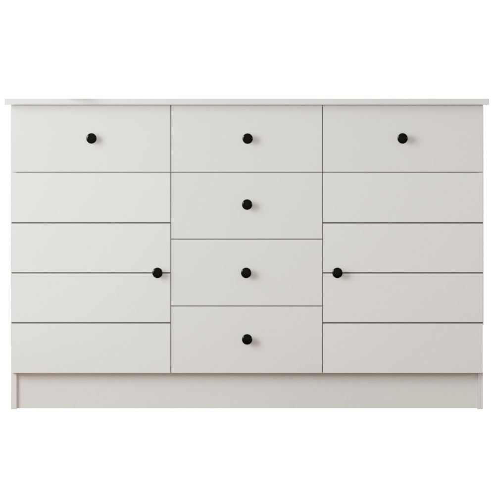 Evu SABRO 2 Door 6 Drawer White Sideboard Image 2