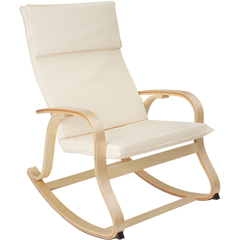 tectake Roca Beige Rocking Chair with Armrest Image 2