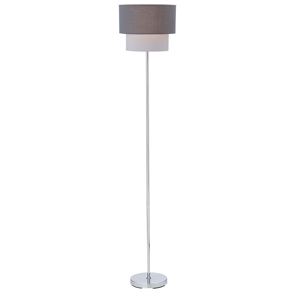 Wilko Grey Two Tier Shade Floor Lamp Image 2