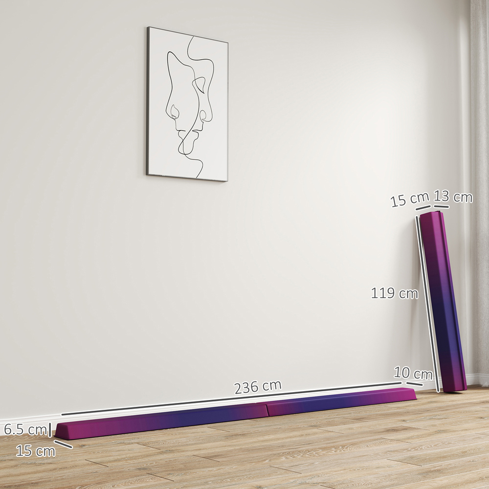 SPORTNOW Blue Foldable Gymnastics Balance Beam with Anti-Slip Base 235cm Image 9