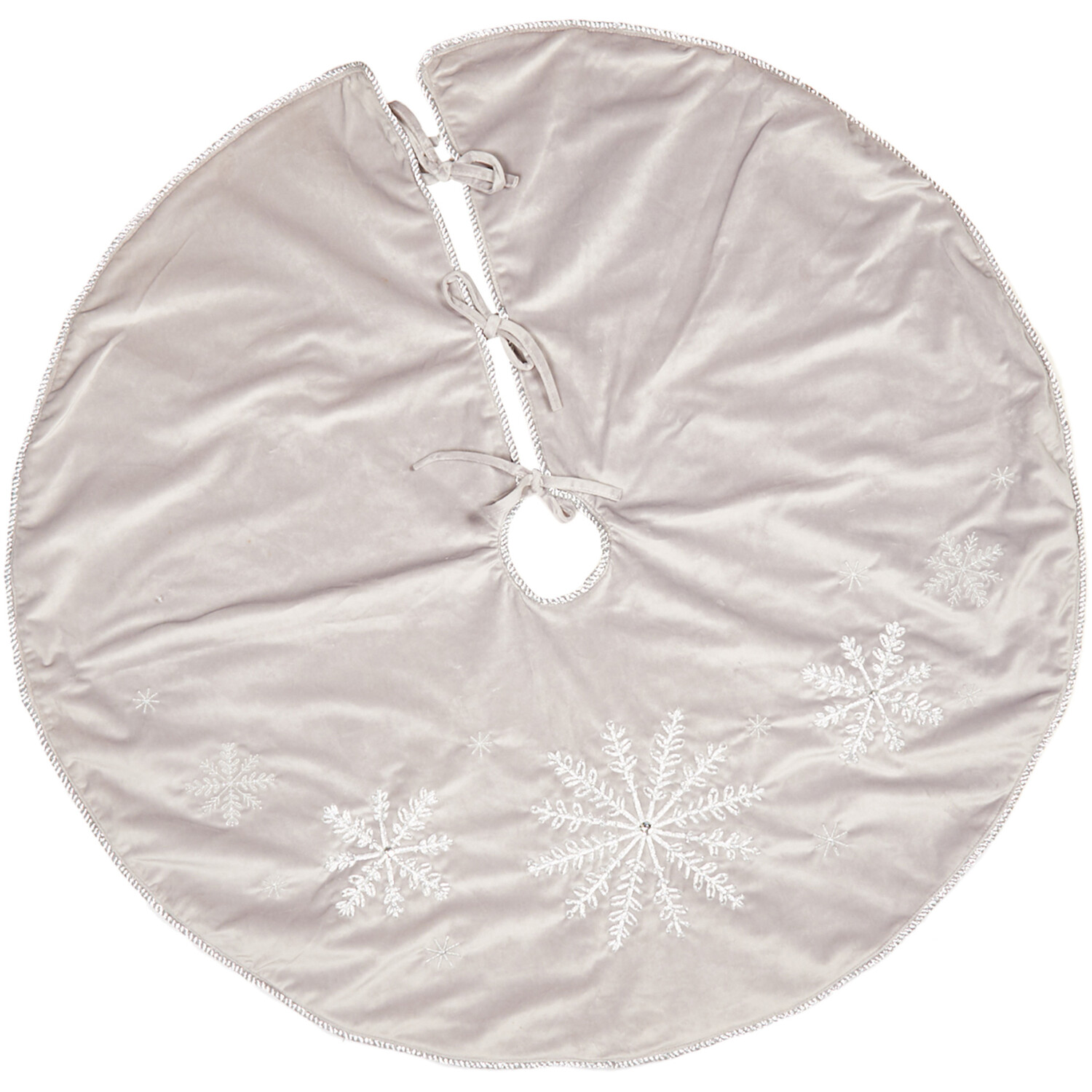 Snowflake Tree Skirt Silver - Silver Image