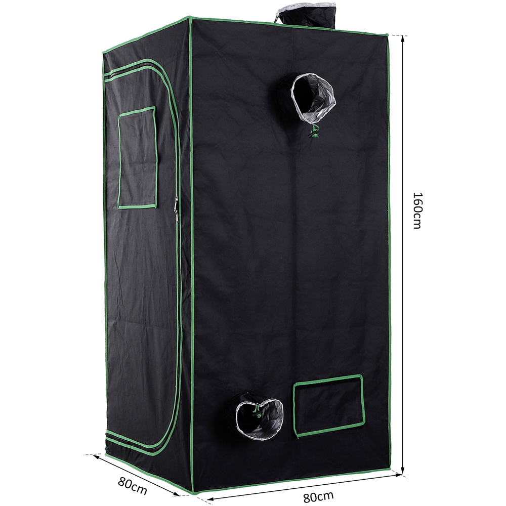 Outsunny Black and Green Hydroponic Plant Grow Tent Image 7