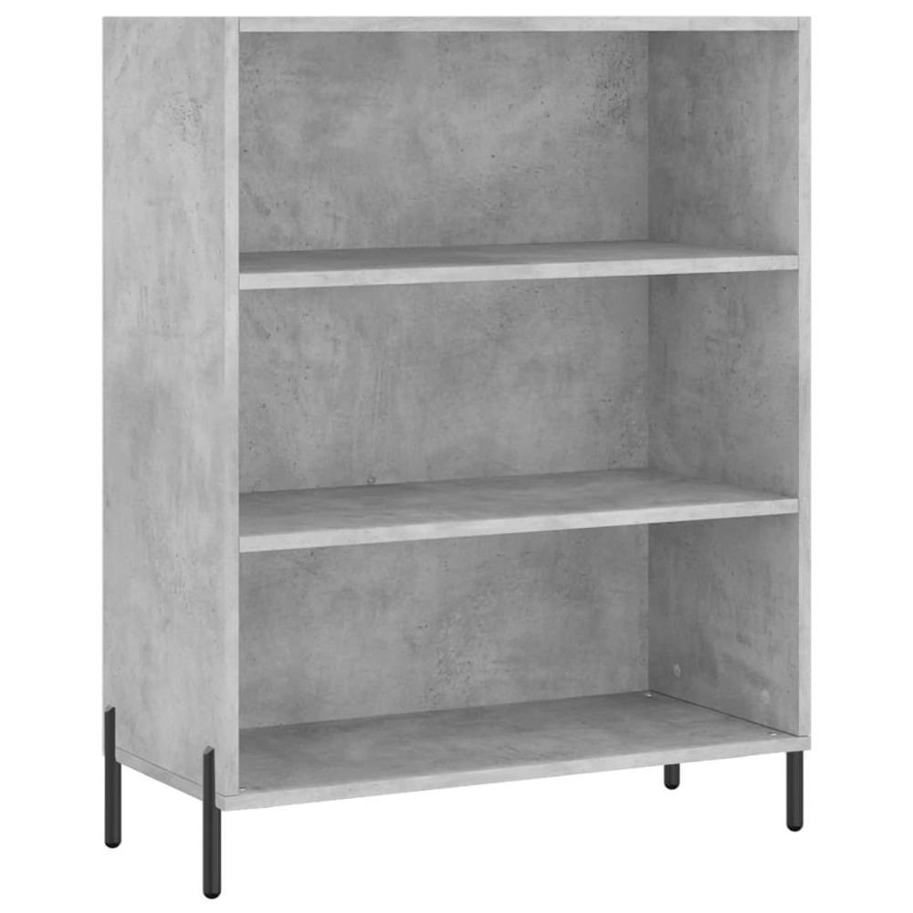 vidaXL 2 Glass Door 3 Shelf Concrete Grey Highboard Image 7