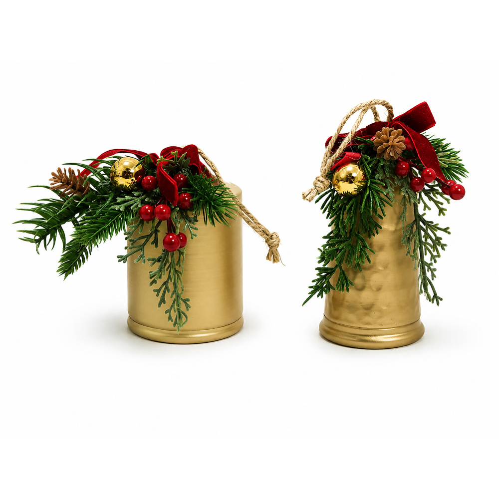 Gold Floristry Bell Hanging Decoration Image 2