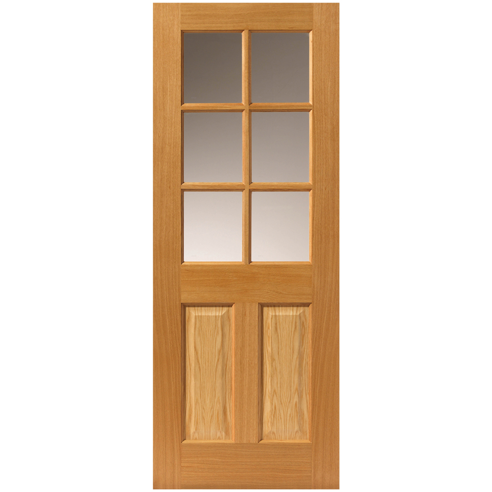 JB Kind Dean Classic Oak Glazed Veneered Internal Door 1981 x 686mm Image 1