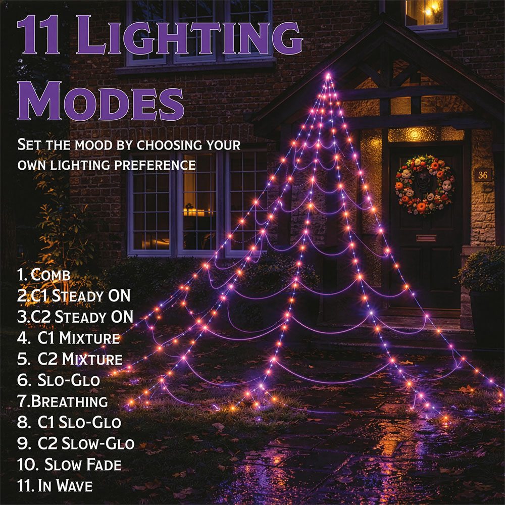 FXLab 250 Orange and Purple LED Spider Web Light 5 x 5m Image 4