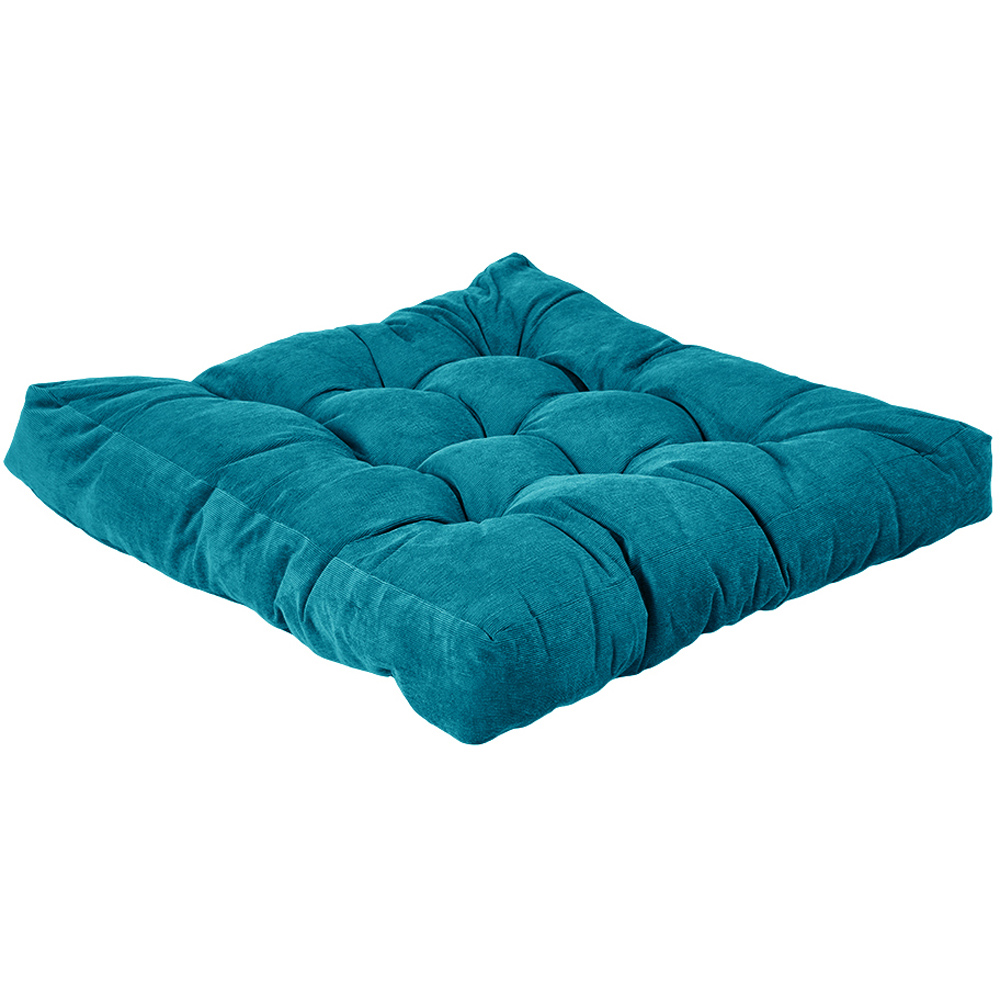 Living and Home Blue Soft Corduroy Chair Cushion 55 x 55cm Image 3