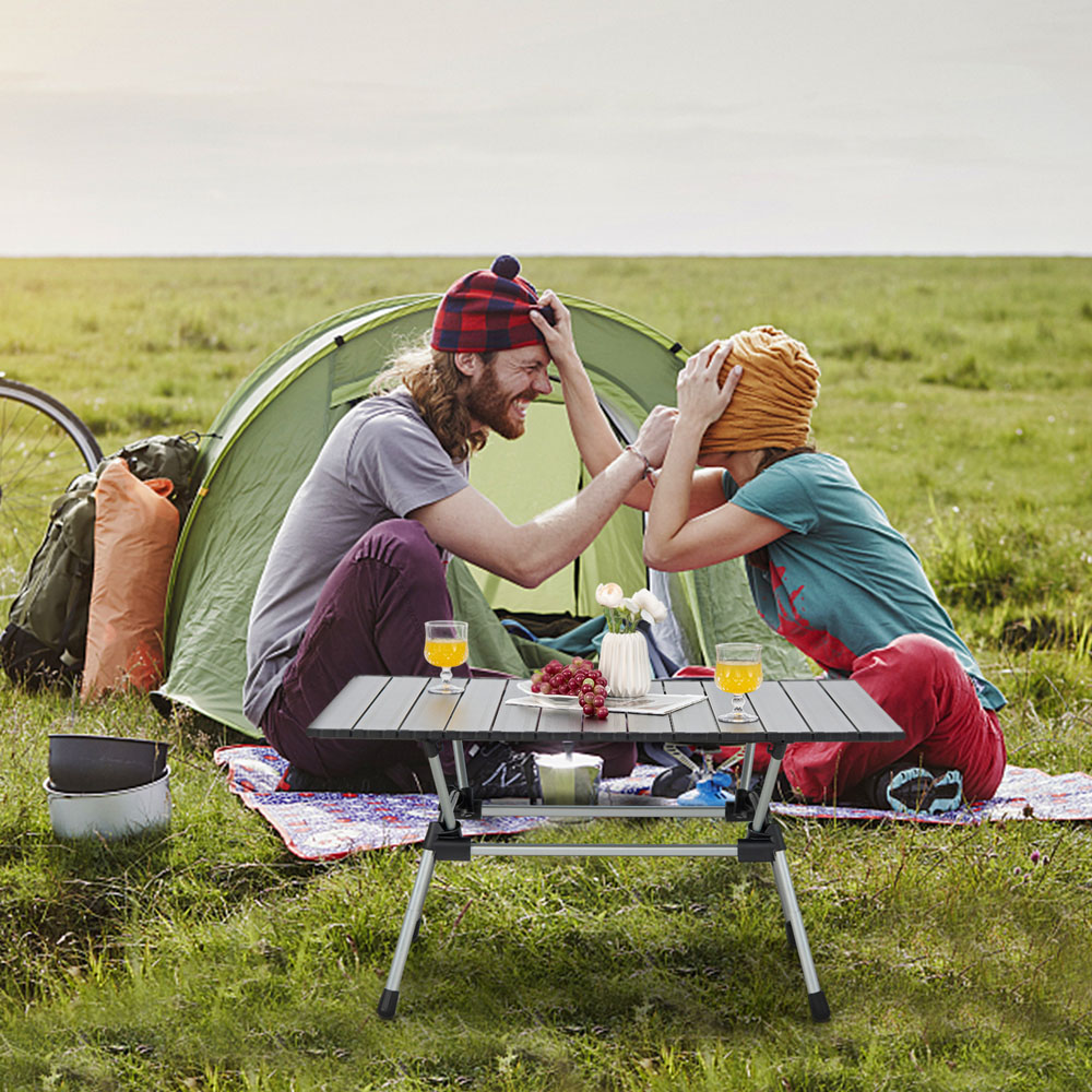 Costway Silver Heavy Duty Aluminium Folding Camping Table Image 2
