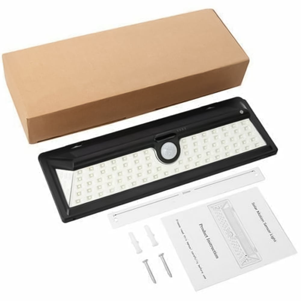 Marco Paul Black 66 LED Solar Power Motion Sensor Outdoor Wall Light Image 3