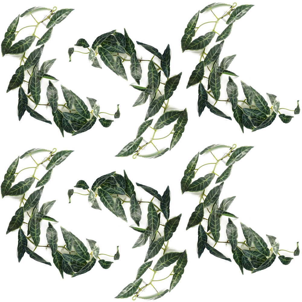 Leaf Trailing Dark Green Leaf Hanging Artificial Plant 3.6ft 6 Pack Image 1